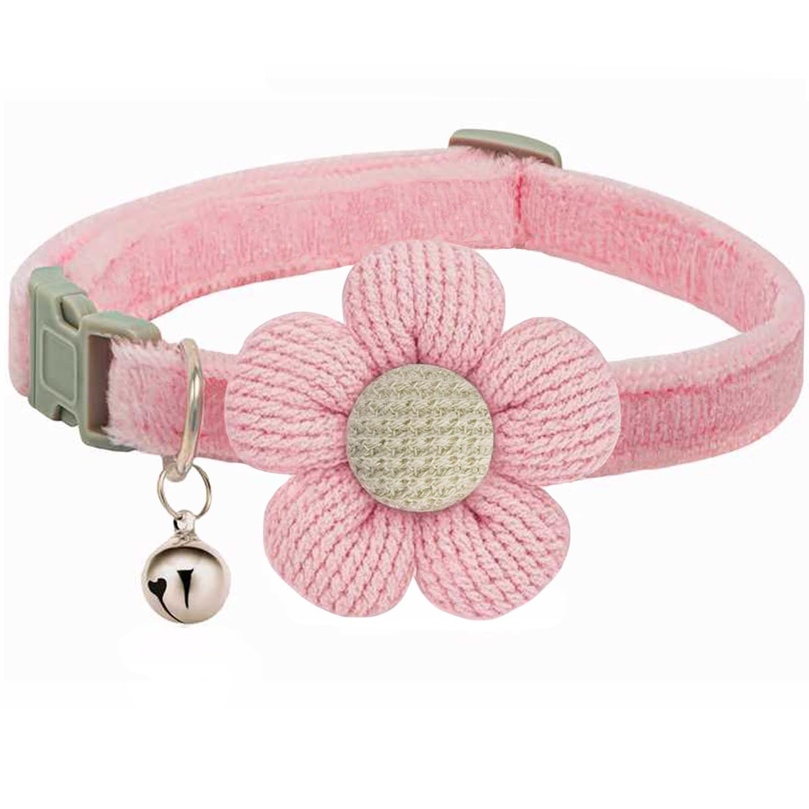 MUZIEBA small dog collar with flower pink for daily wear enhances cute look