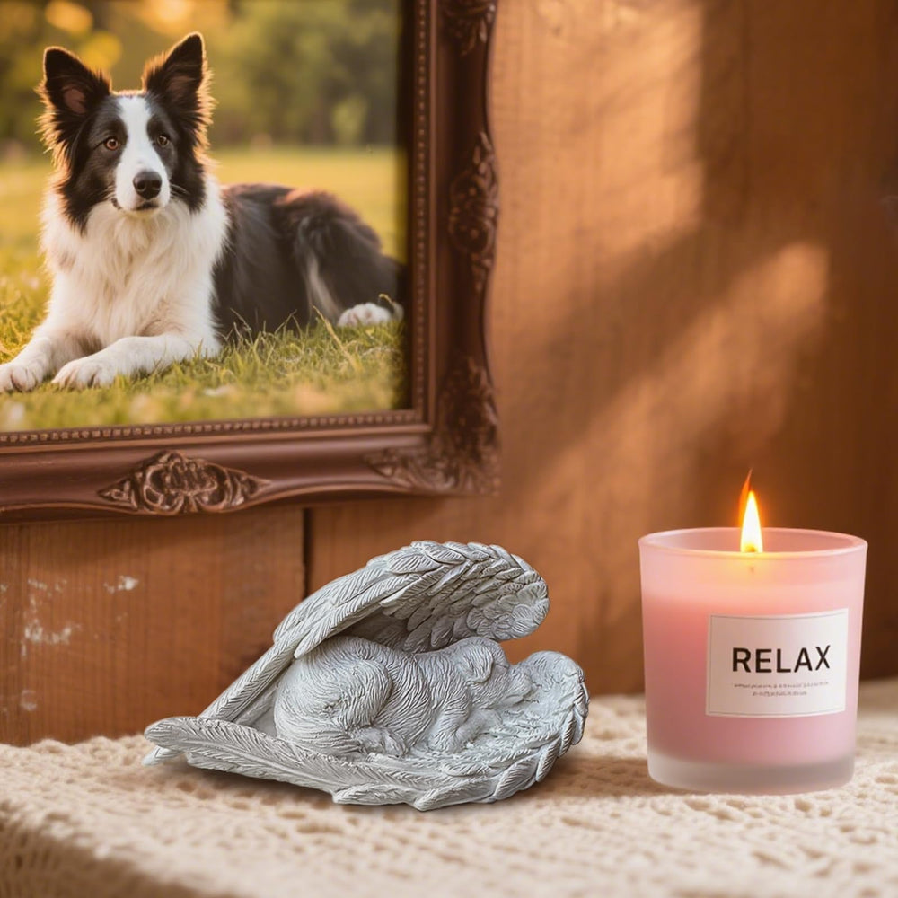 Mvlavvy resin memorial statue durable for shelves, desks, or garden displays.