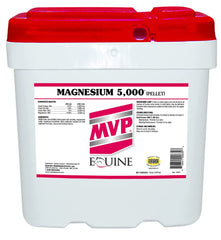 MVP Magnesium 5000 pellets in bag front for calming support during training