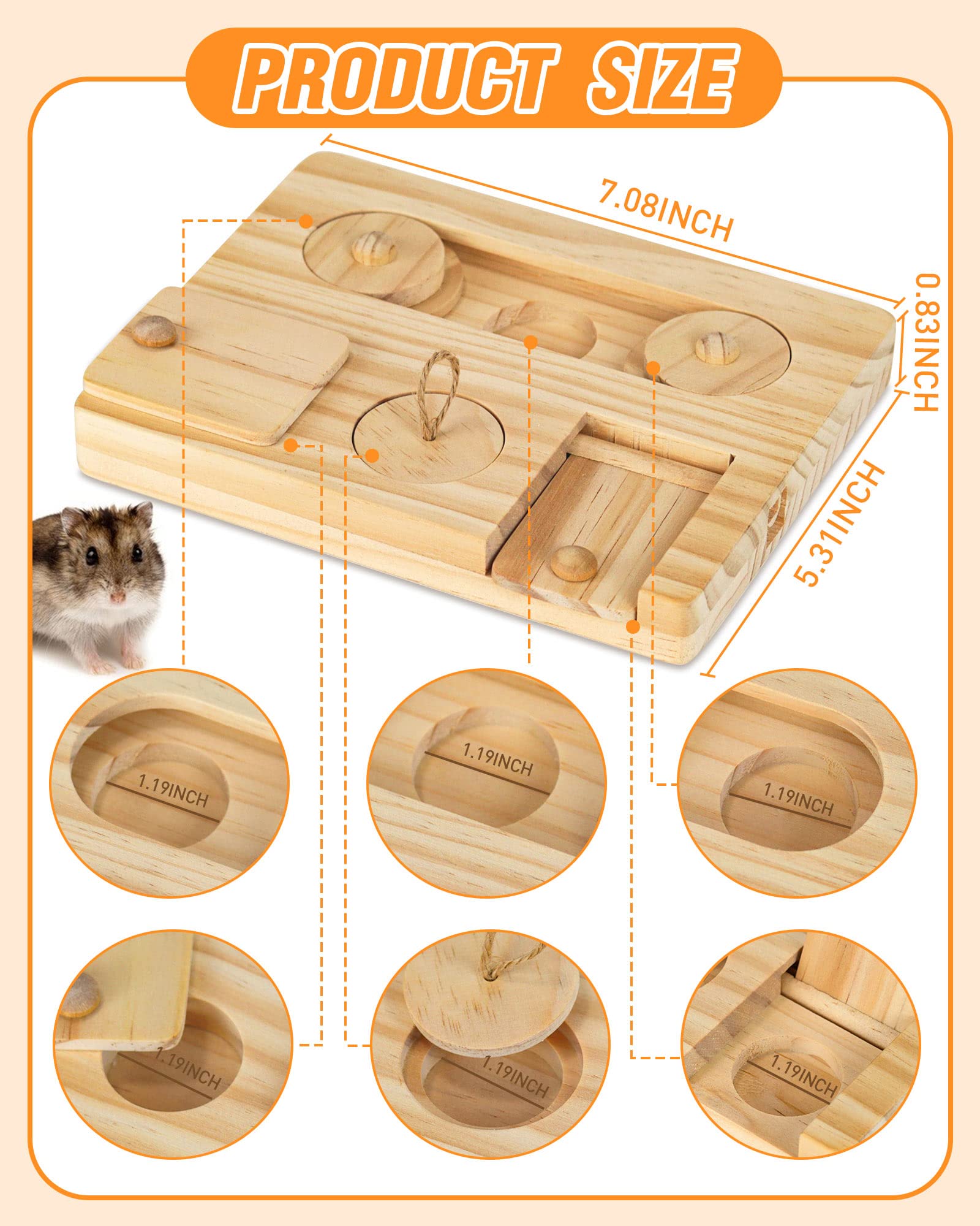 MWAOWM guinea pig foraging toys hide-seek feature encouraging exploration