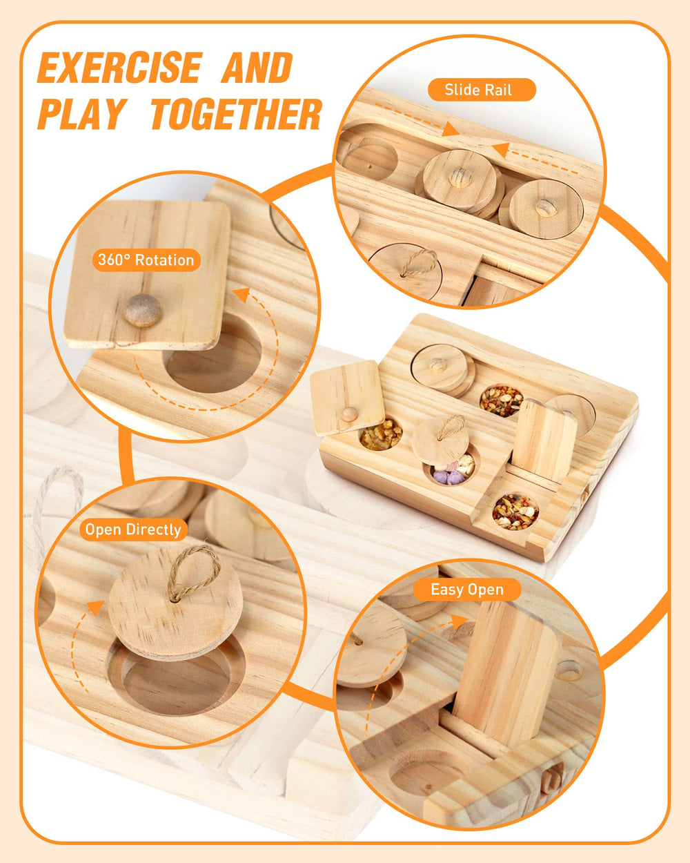 MWAOWM hamster enrichment toy with interactive sliders for problem solving