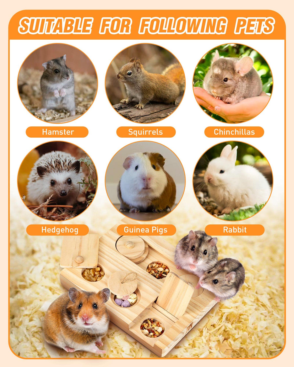 MWAOWM small animal treat dispenser promoting feeding play