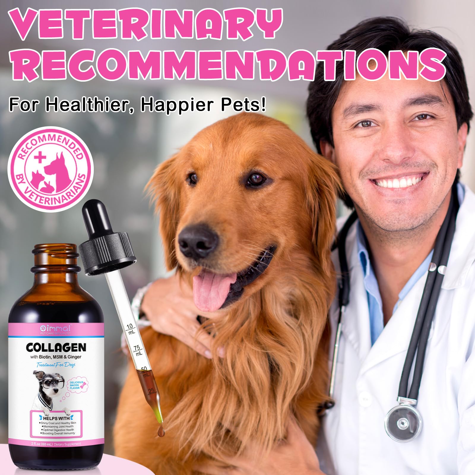 MXCZBSM dog collagen drops MSM ingredient close-up