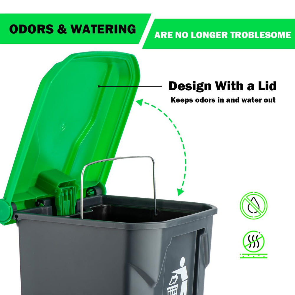 MXF 15L outdoor trash can with removable inner bucket for quick disposal.