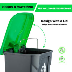 MXF 15L outdoor trash can with removable inner bucket for quick disposal.