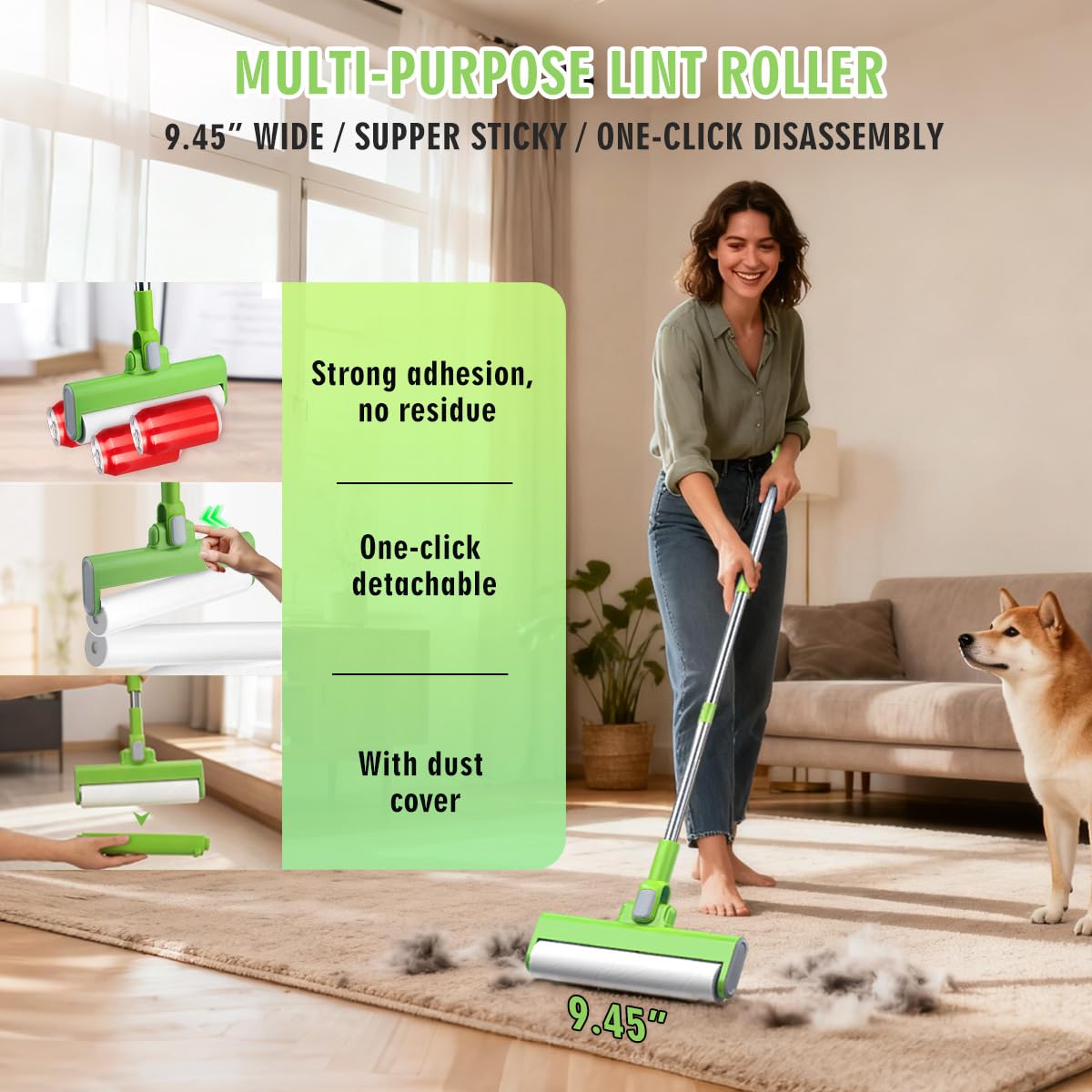MXF Pet Hair Remover Kit silicone brush for gentle fur pickup.