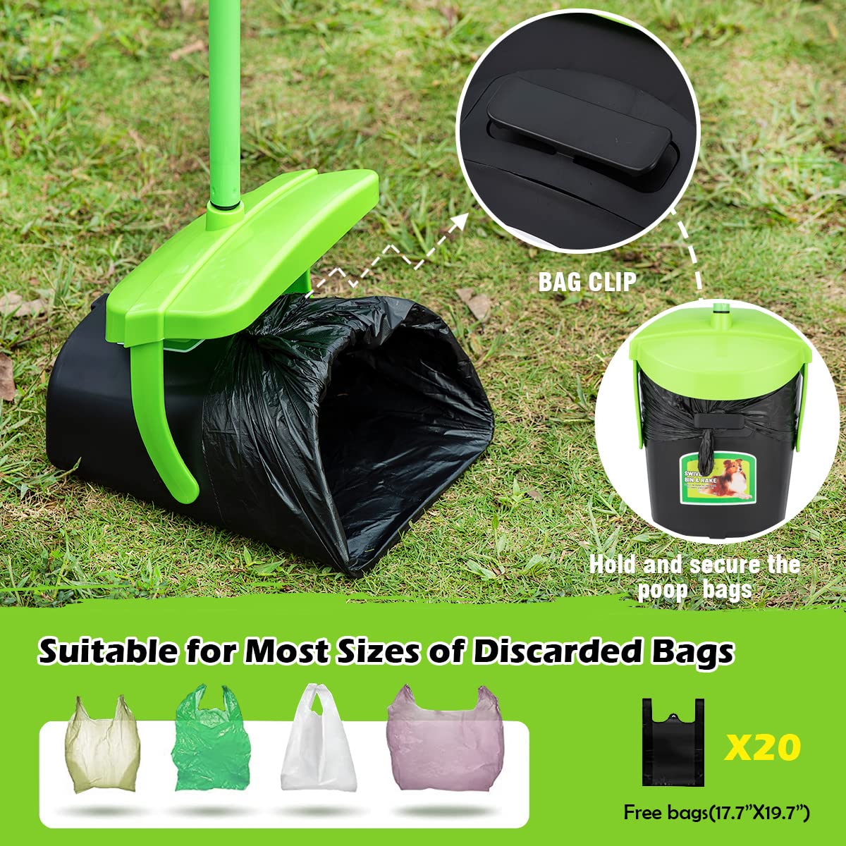 MXF Pooper Scooper 20-bags-included keeps you prepared for multiple cleanup sessions.