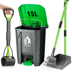 MXF Pooper Scooper 28-inch foldable claw in action for easy pickup.