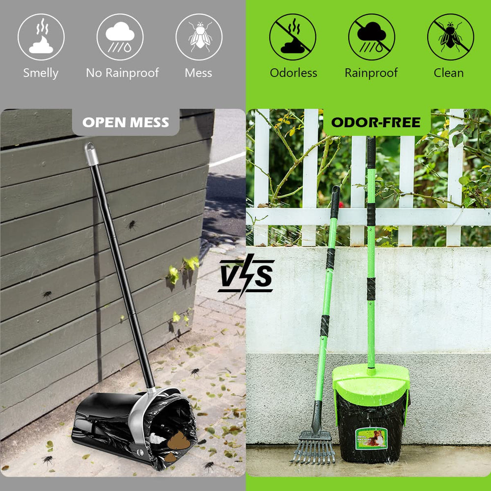 MXF Pooper Scooper 36-6-inch-handle-extended offers comfortable reach for lawn cleanup.