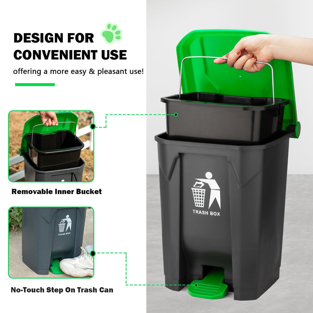 MXF removable inner bucket demonstrates easy waste emptying.