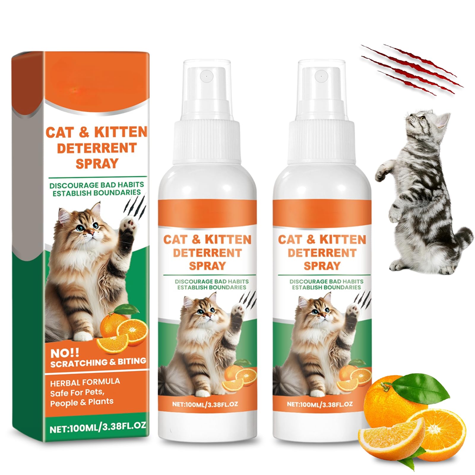 Mxvbaty Cat Deterrent Spray bottle showing natural formula and safe design