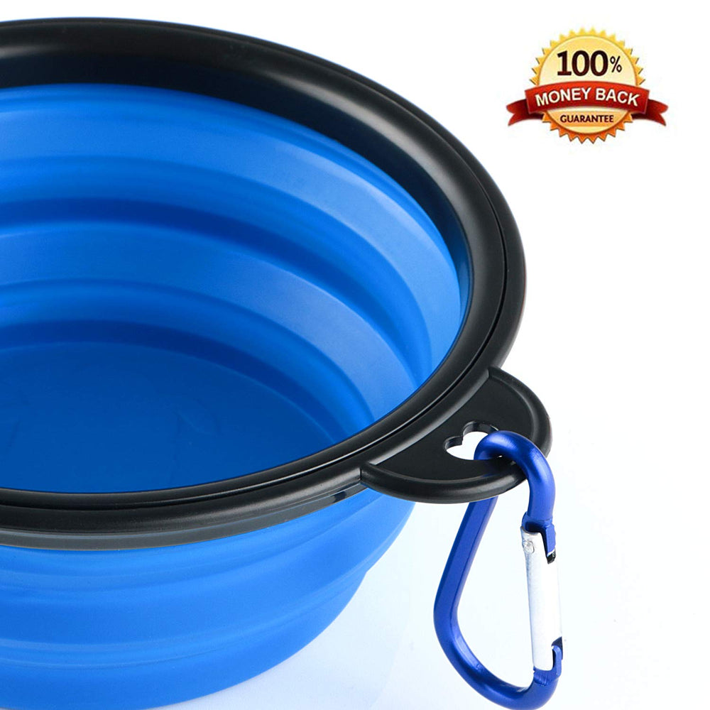 MXZONE 3 Collapsible Silicone Dog Bowl displaying 12 oz water capacity.