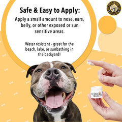 Gently applied balm on nose and ears for sun care from My Dog Nose It.