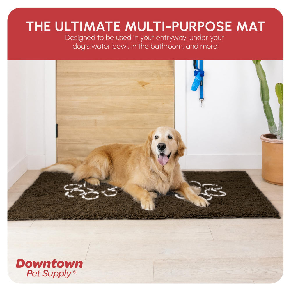 My Doggy Place mat suits indoor and outdoor spots for post-walk cleanups.