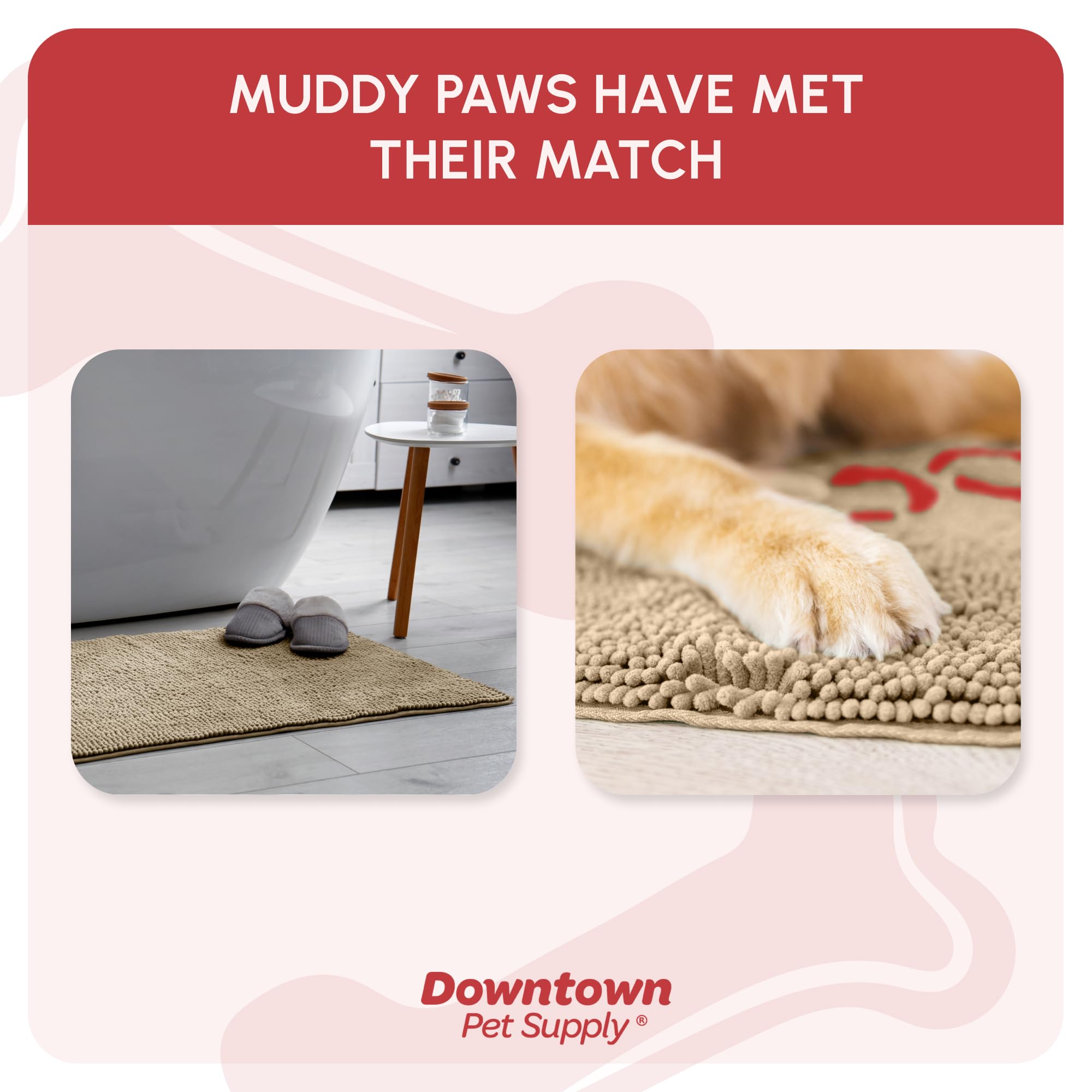 My Doggy Place quick-drying mat helps surfaces stay dry after washing.