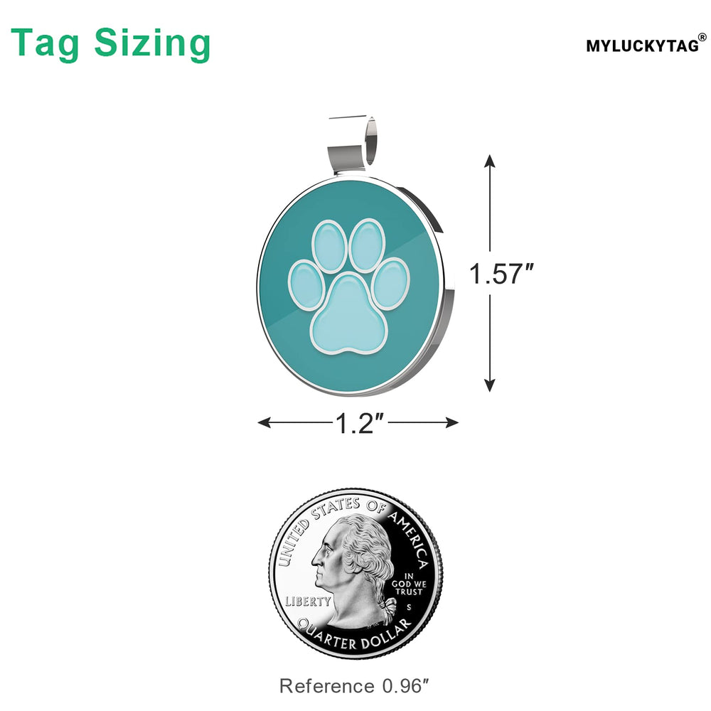 MYLUCKYTAG online pet profile link on tag enables instant info sharing