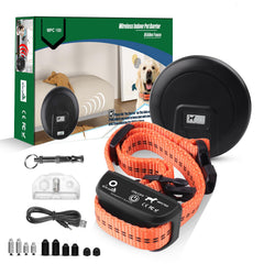 My Pet Command indoor barrier transmitter demonstrates wireless boundary setup for dog containment and room control.