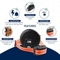 My Pet Command waterproof collar closeup highlights durability and comfort during dog training.