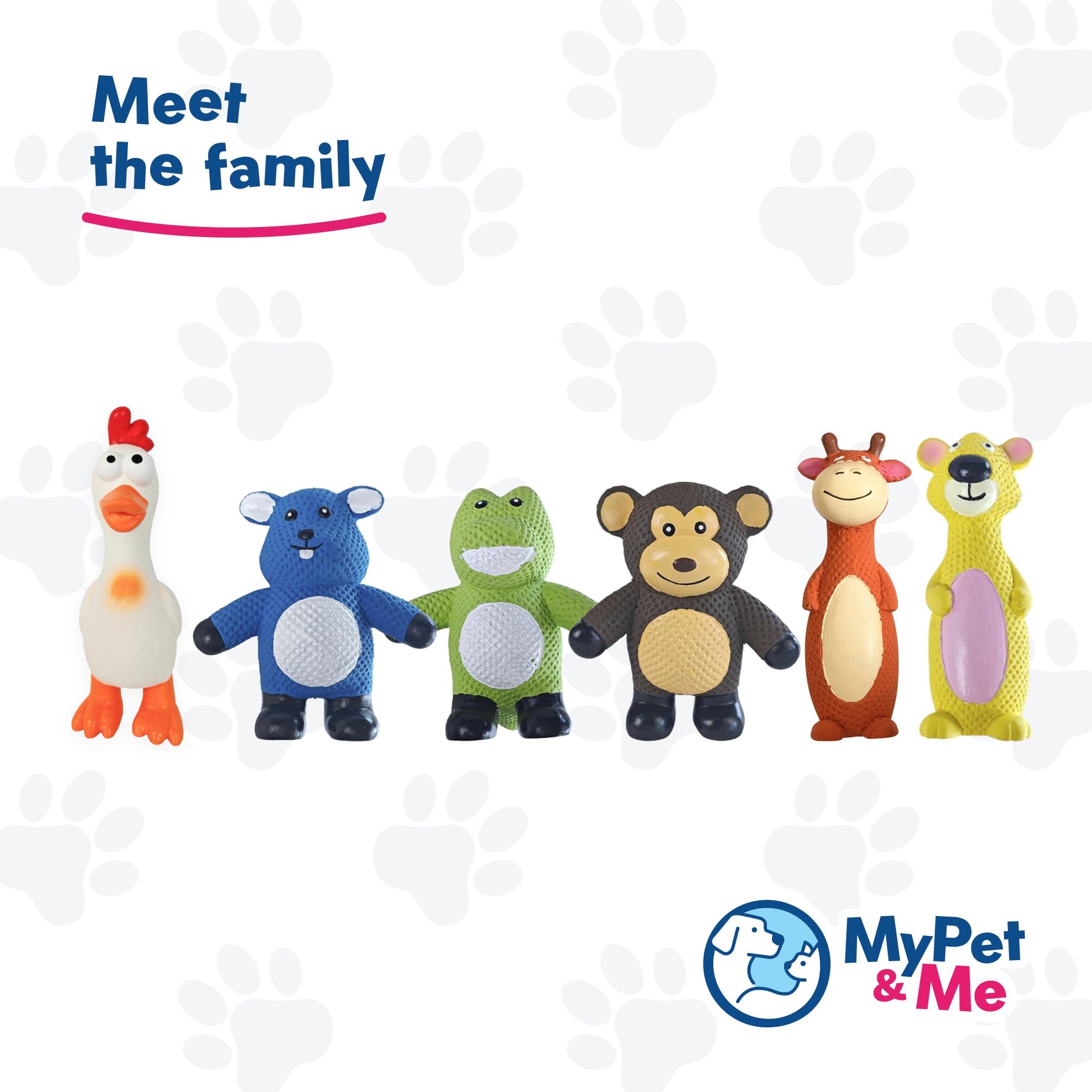 My Pet & Me durable squeaky toy, 6in, reliable daily companion for gentle play.