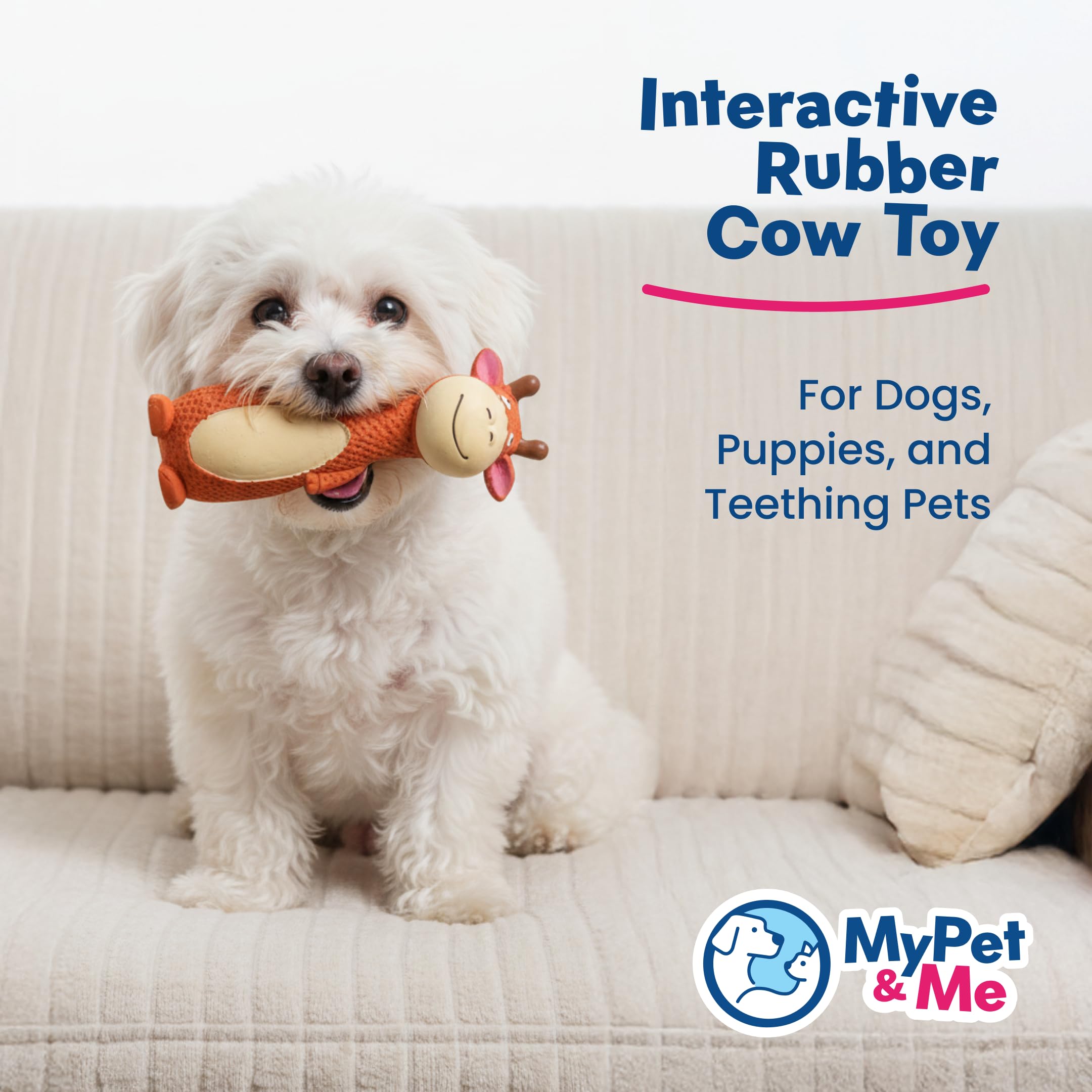 My Pet & Me interactive fetch toy, 6in, squeaker for engaging play sessions.