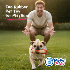 My Pet & Me soft latex dog toy, orange cow, 6in, gentle on teeth.