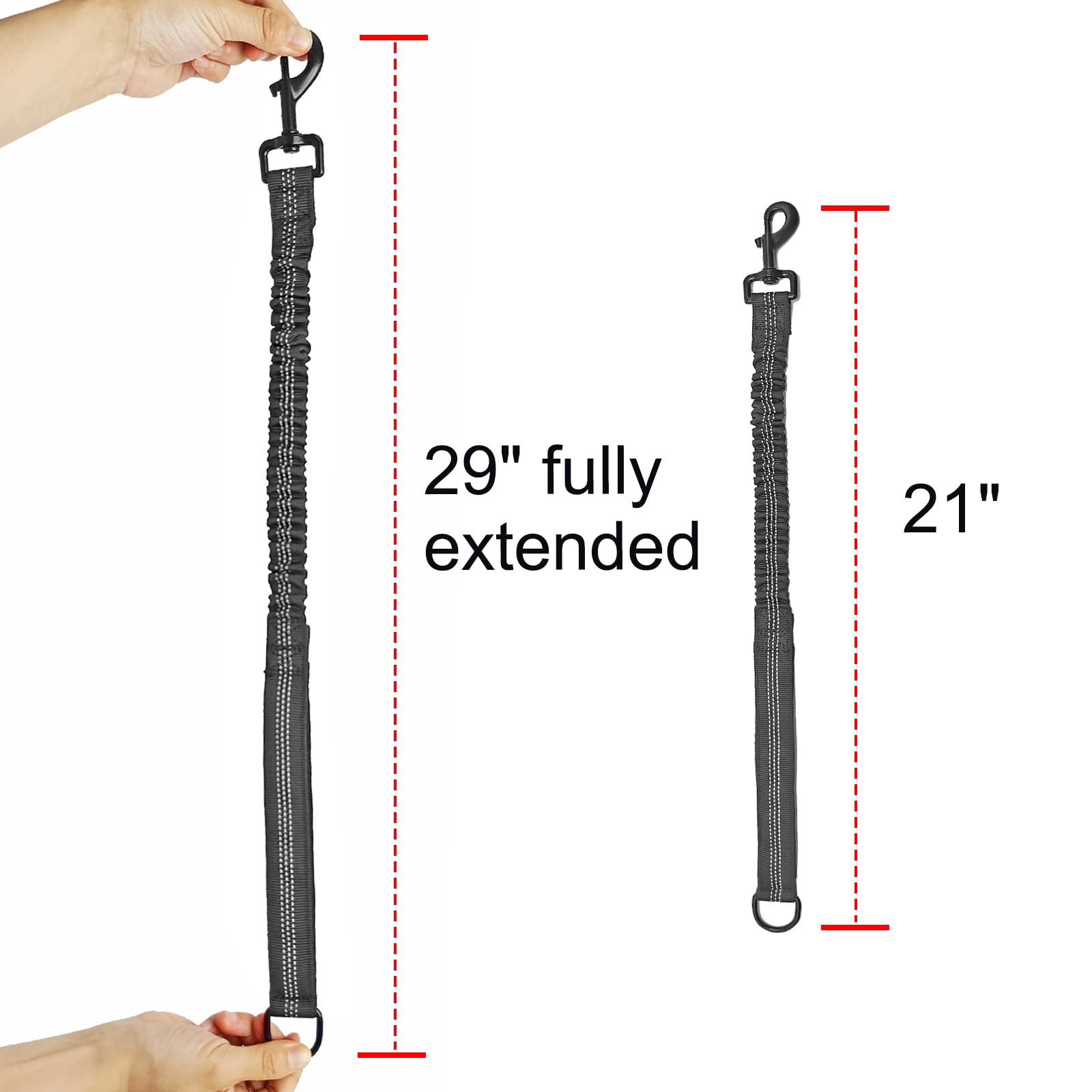 Mycicy bungee leash extender features breathable mesh traffic handle for cool hands