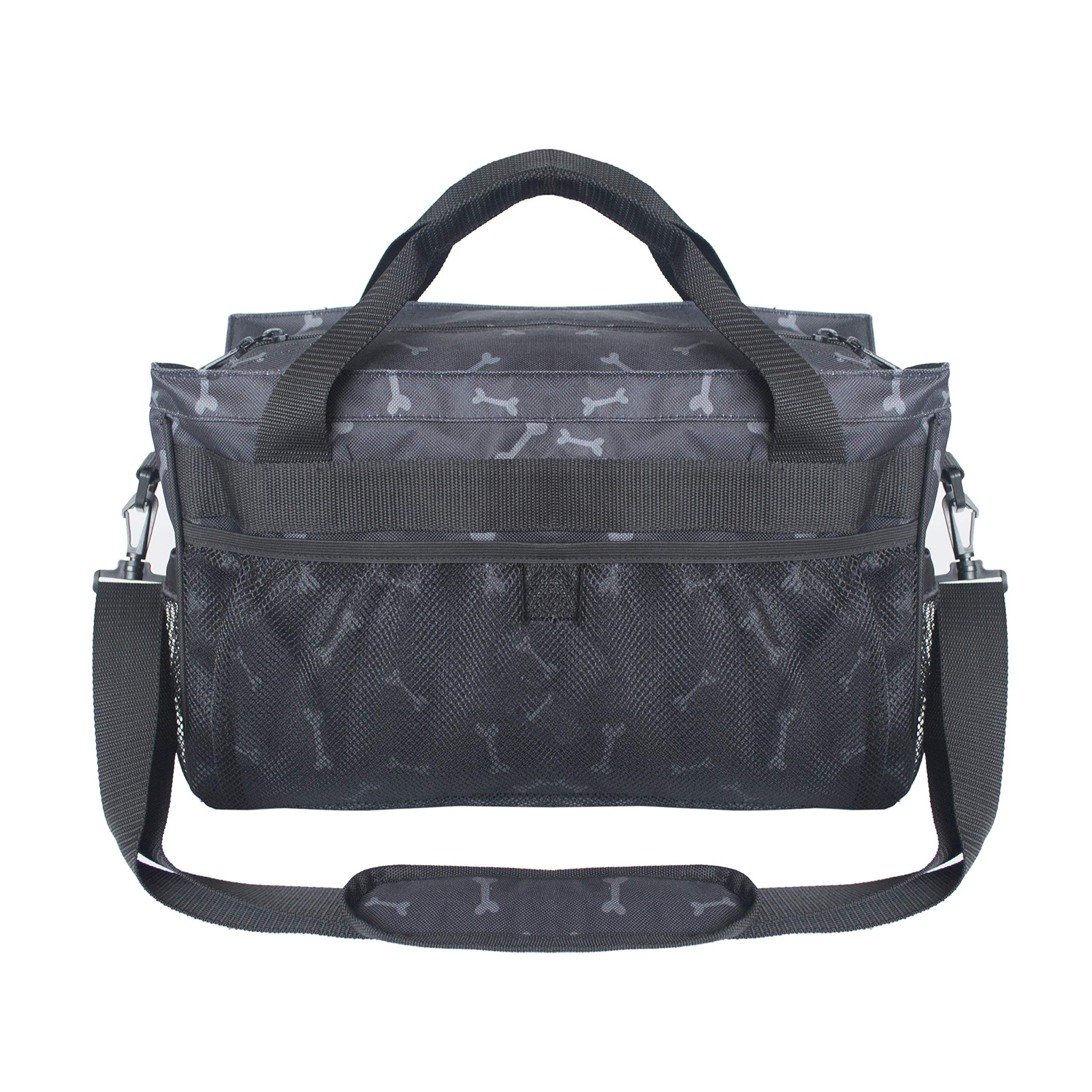 MYDAYS dog travel bag side pocket organization for quick-access pet items.