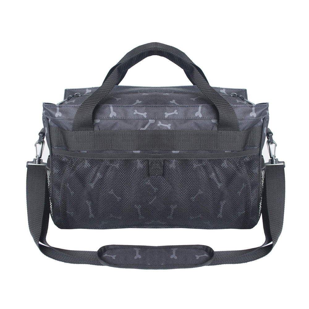 MYDAYS dog travel bag side pocket organization for quick-access pet items.