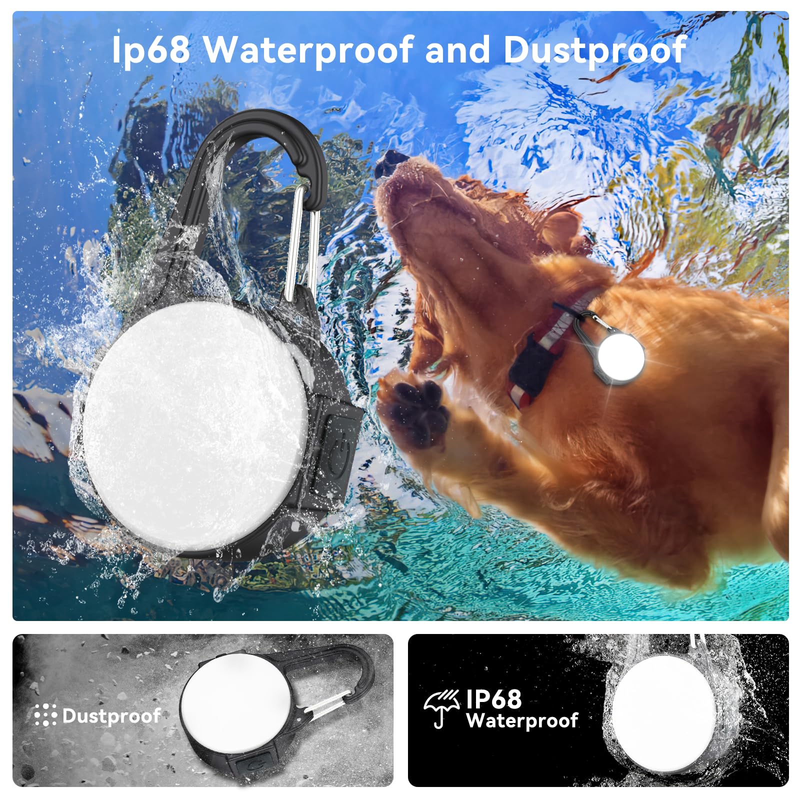 Myddomi rechargeable dog light with 725mAh battery lasts long