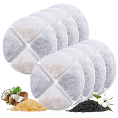 MyfatBOSS cat fountain filter 8-pack packaging - easy storage and ready-to-use replacements.
