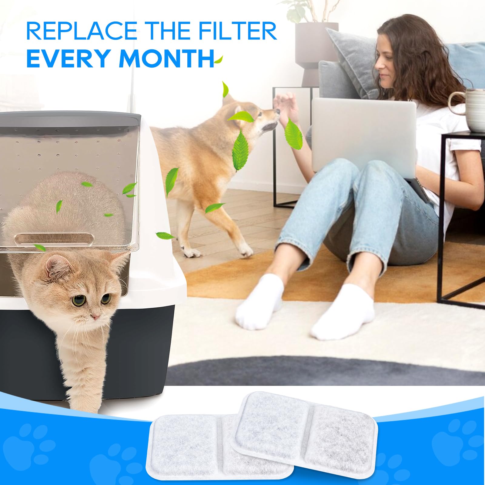 Demonstration of easy installation of replacement filters for Catit Airsift by MyfatBOSS.