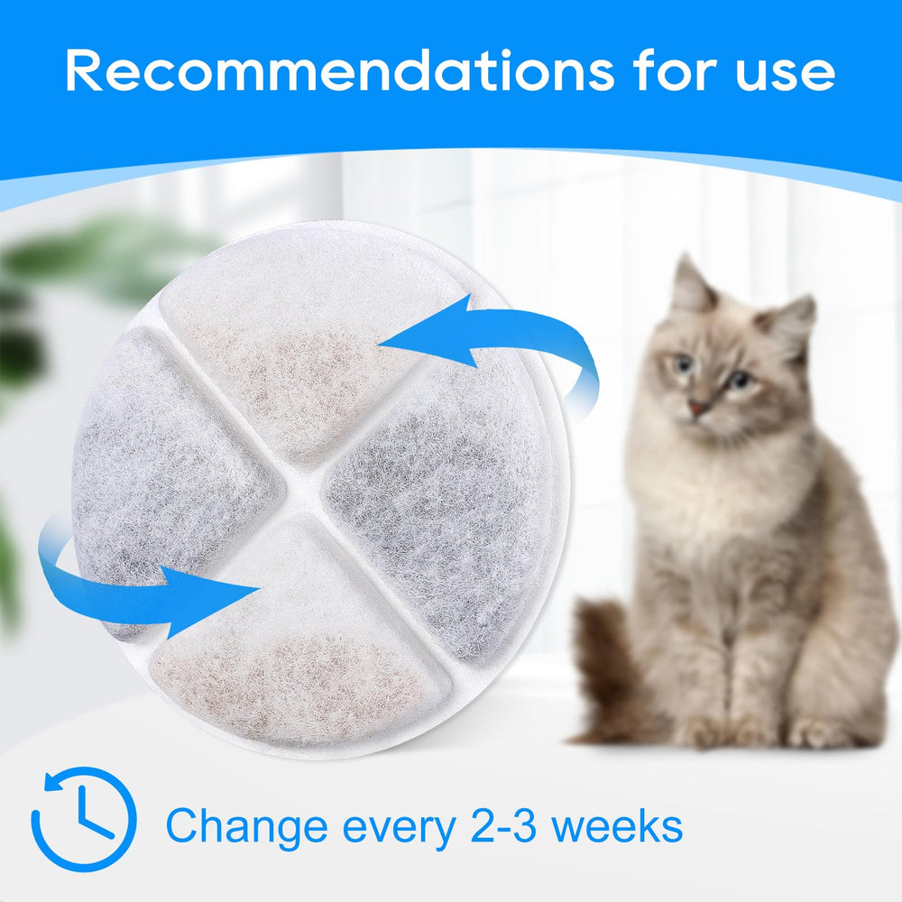 MyfatBOSS filter size 8.5 cm fits standard cat fountains.