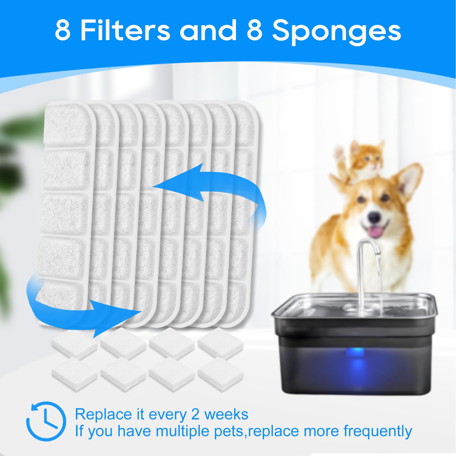 MyfatBOSS FS70-compatible large dog fountain demonstrates compatible filtration