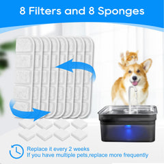 MyfatBOSS FS70-compatible large dog fountain demonstrates compatible filtration