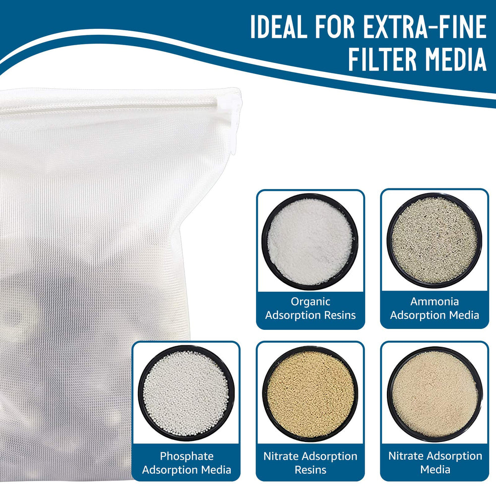 MyfatBOSS mesh bag designed for activated carbon and resin media in tanks.