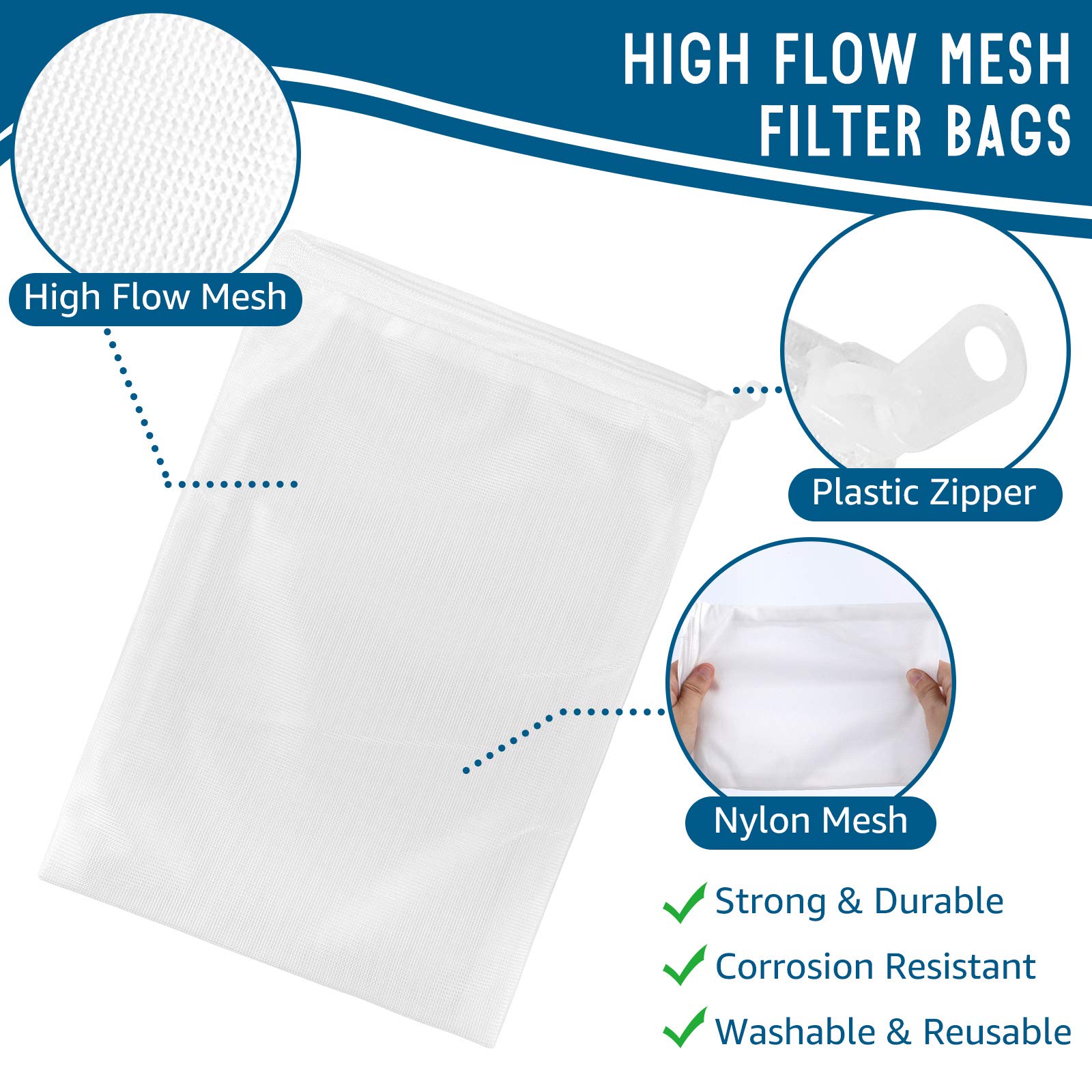 MyfatBOSS nylon filter bag with heavy-duty stitching for reusable use.