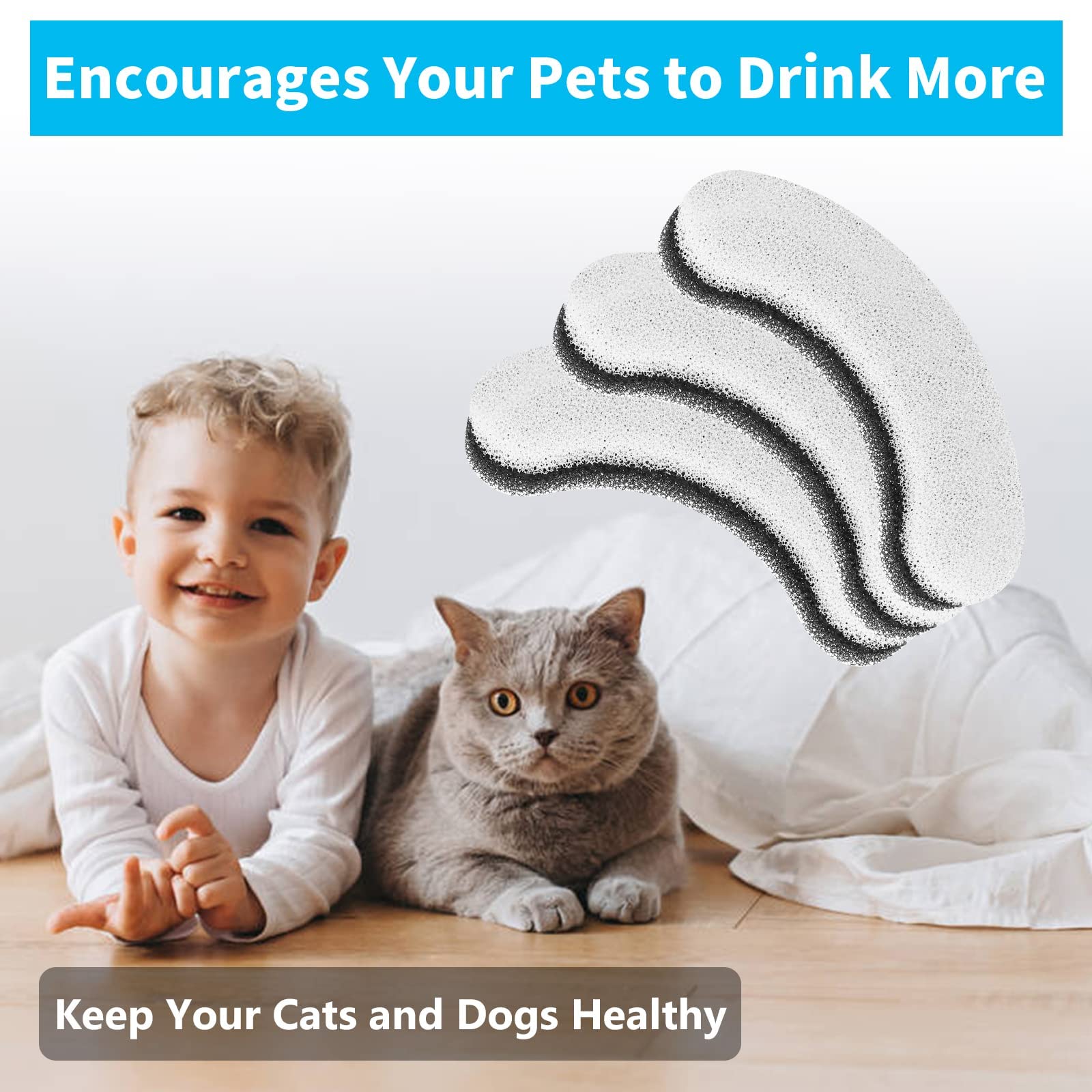 MyfatBOSS water-fountain-use benefits show clearer water for pets daily.