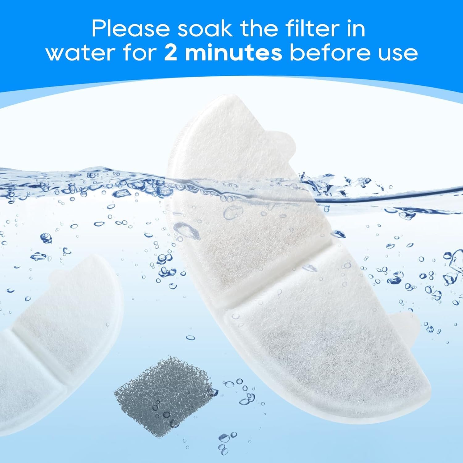 MyfatBOSS WF20/CF20 filter-pack-in-use shows steady filtration for pet drinking water.