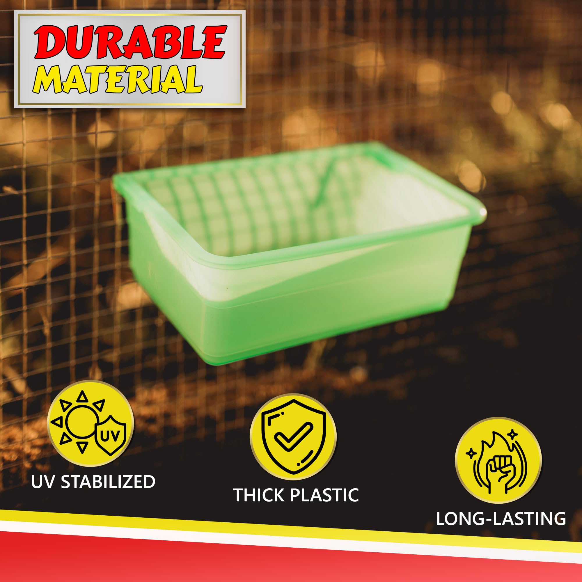 My Favorite Chicken chicken cage cup 27oz treat-dish green: keeps snacks organized and accessible.