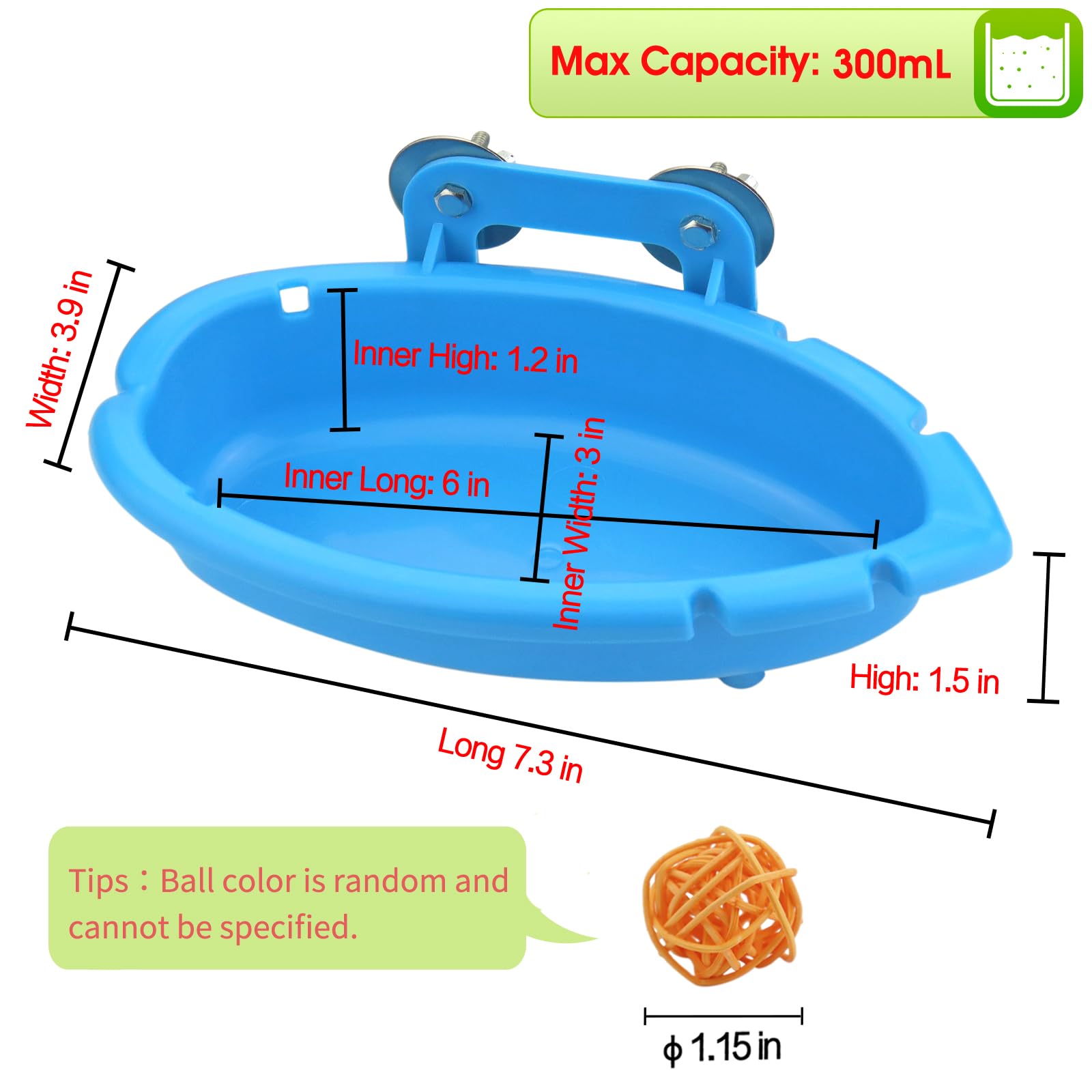 Mygeromon bird bath blue multifunctional bowl for water or food.