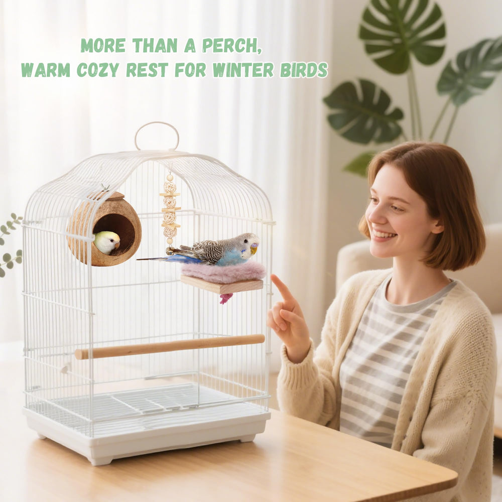 Mygeromon bird hammock bed wooden perch provides stable resting support
