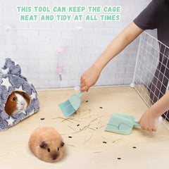 Mygeromon cage cleaner dustpan captures debris neatly after cage chores.