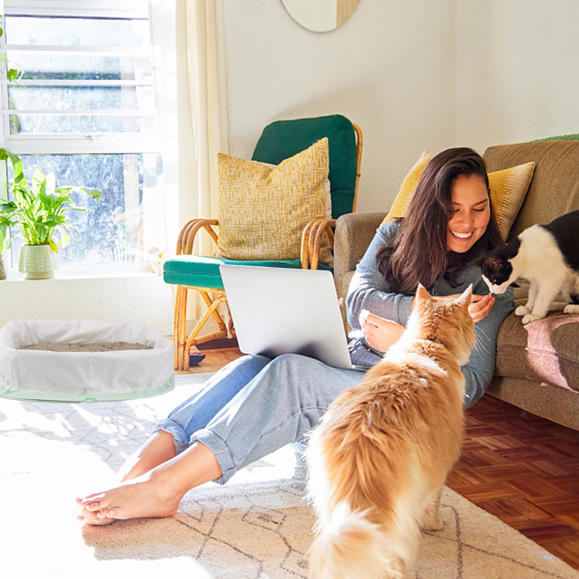 Mygeromon litter bag with 76 holes designed for easy sifting and waste separation