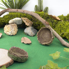 Mygeromon reptile water dish small top view showcases compact footprint for tight tanks.