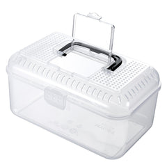 MyGift reptile carrier terrarium front view shows clear visibility for critter observation