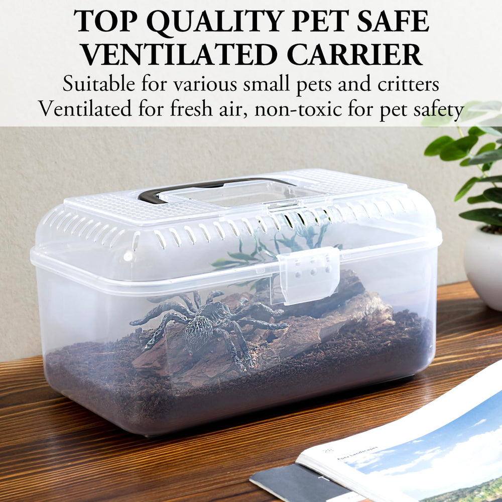 MyGift reptile carrier terrarium top view highlights full-view design for monitoring