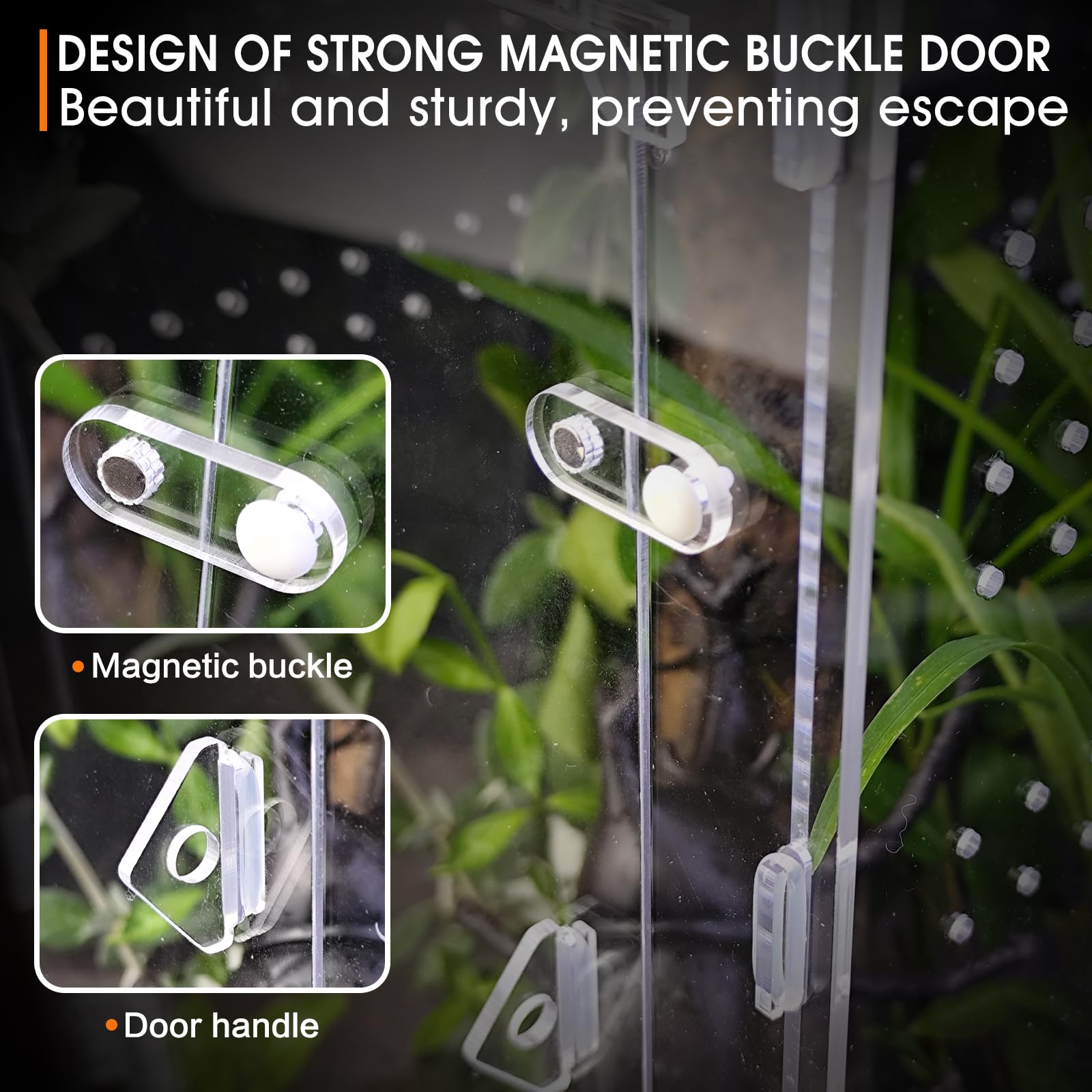 MYGIIKAKA acrylic terrarium top feeding hole for convenient feeding