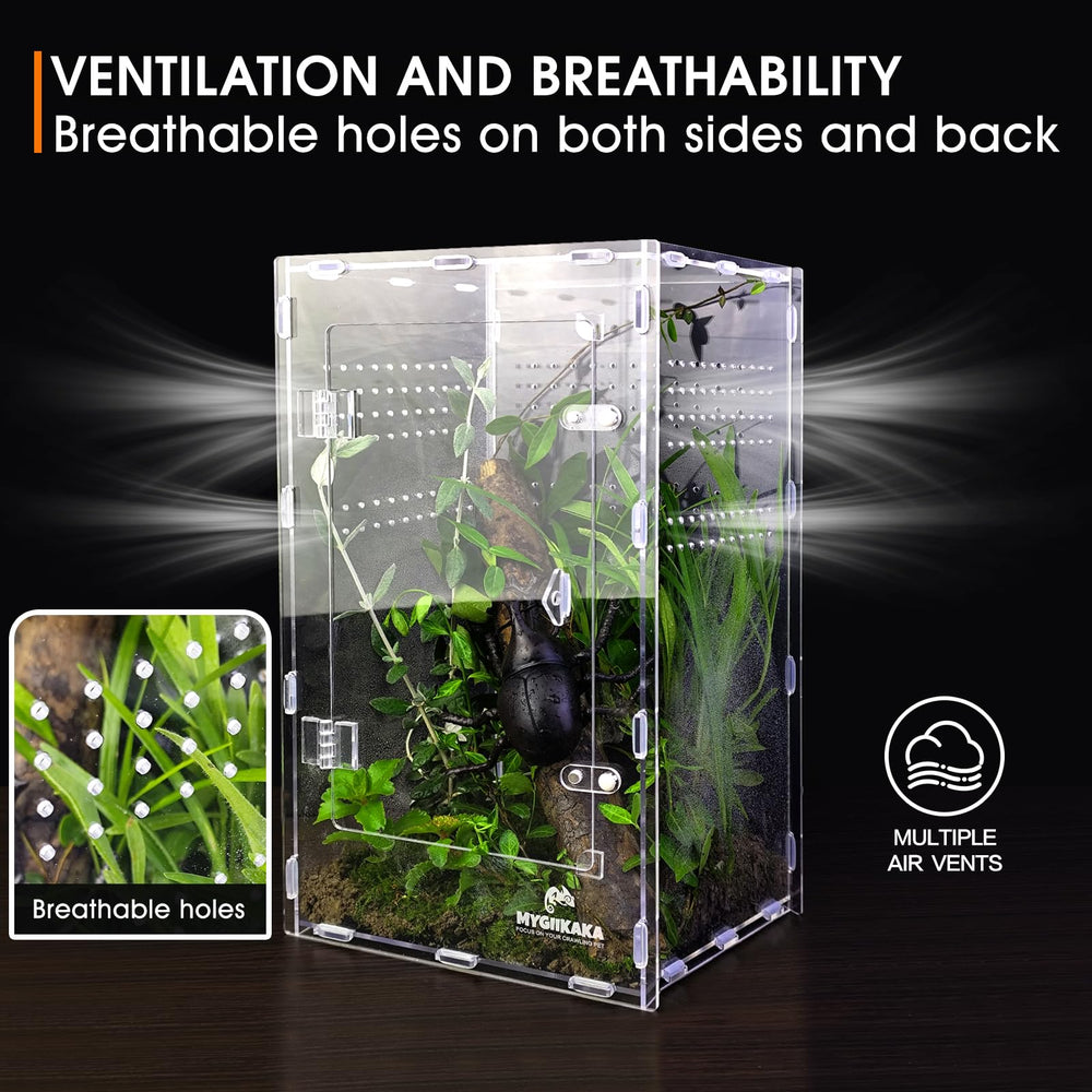 MYGIIKAKA locking handle on acrylic enclosure for pet safety