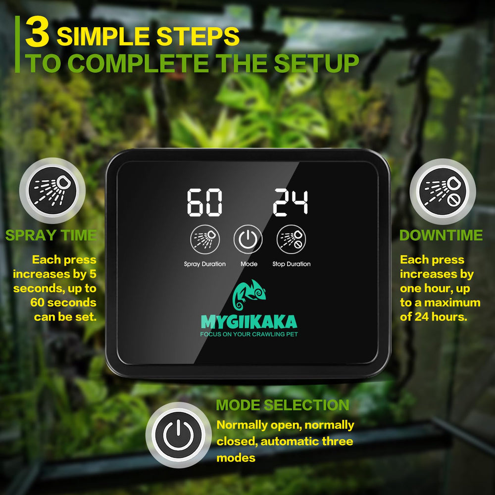 360° nozzles on MYGIIKAKA Reptile Mister for even coverage.