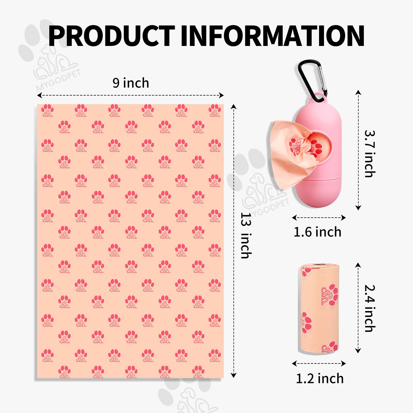 MYGODPET epi-biodegradable poop bags keep waste sealed and eco-friendly.